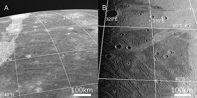 ガニメデの地表面