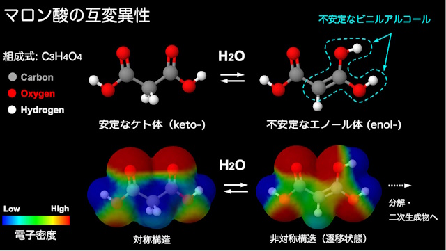 マロン酸の互変異性